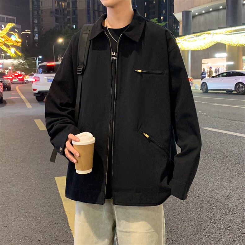 夜景水洗纯棉面料翻领夹克男士外套光板二开jk1183特p78,男装夹克,星座309（原A406）