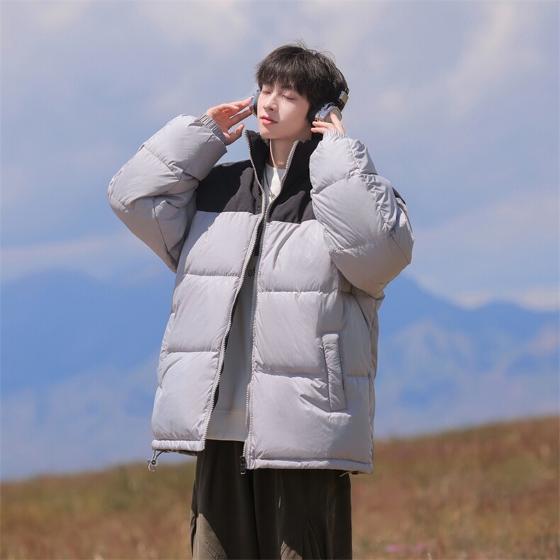 Y0605-P130冬季新款拼接50%白鸭绒羽绒服立领外套,男装羽绒服,星座109