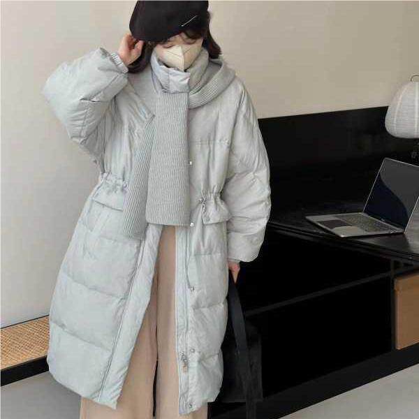 2024年冬季新款保暖鸭绒针织披肩帽显瘦收腰羽绒服，女装羽绒服，牛米欧羽绒服工厂店