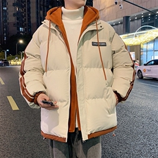 港风夜景潮牌新款织带连帽棉服潮流保暖棉衣M082-P100控139，男装棉衣，星座717