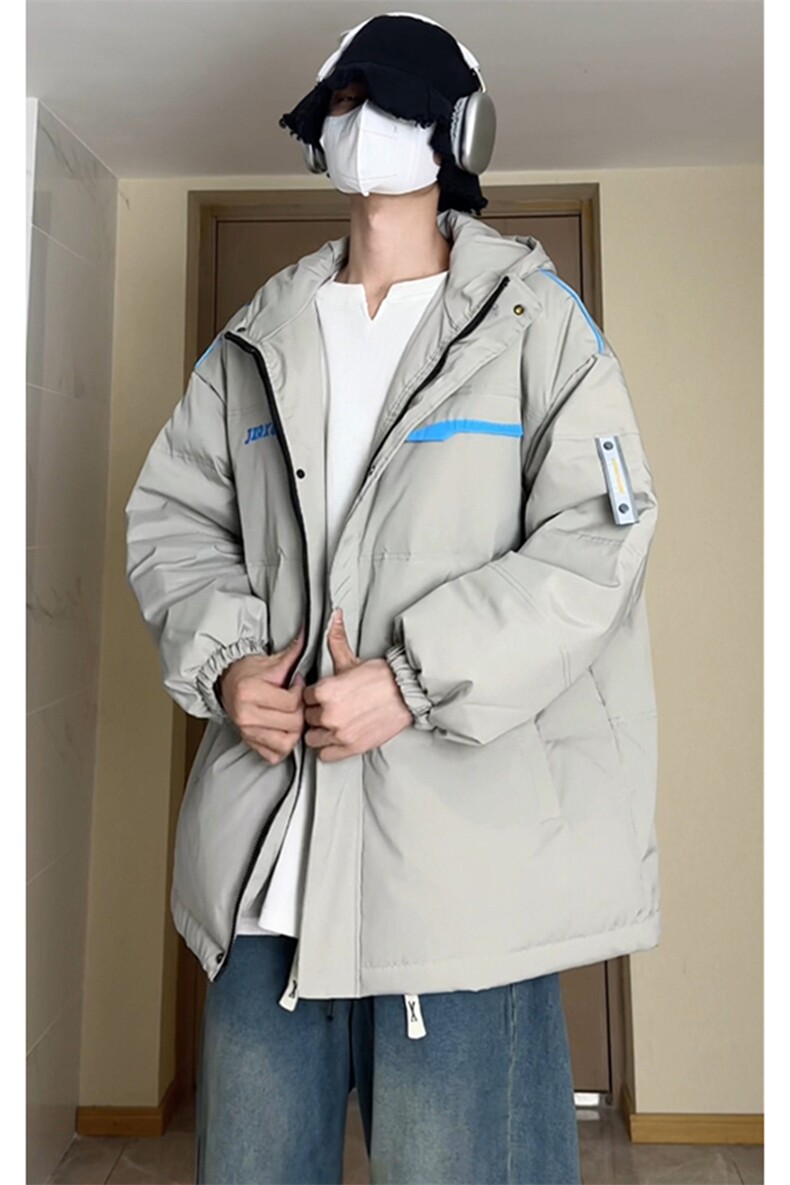 港风ins羽绒服男女同款带帽字母印花白鸭绒Y5813-P190【特价】,男装羽绒服,电商A007