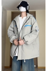 港风ins羽绒服男女同款带帽字母印花白鸭绒Y5813-P190【特价】，男装羽绒服，电商A007