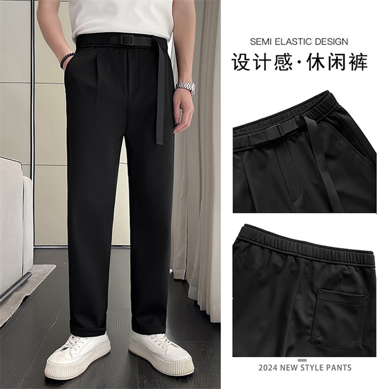 轻熟风~2025春夏薄款腰带设计休闲裤X10/P60,男装休闲裤,电商B331