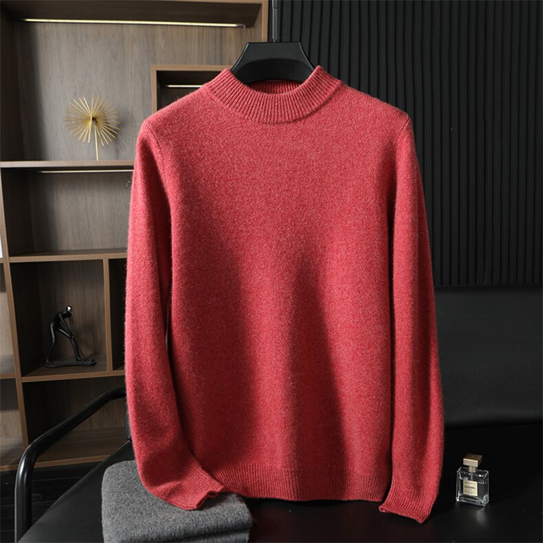男士纯色秋冬季新款舒适简约休闲圆领羊绒衫，男装羊绒套衫，台绒羊绒