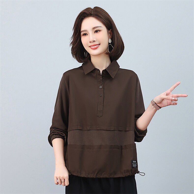 时尚宽松长袖衬衫女秋季新款韩版百搭显瘦上衣气质休闲衬衣,女装衬衫,叶笙衣