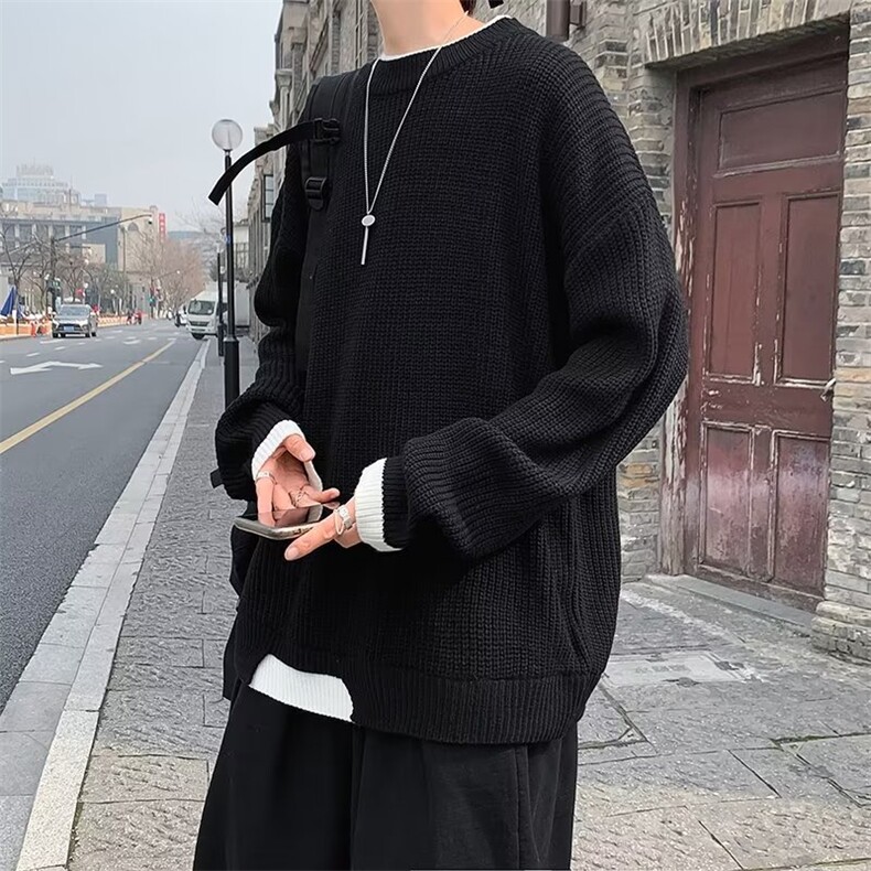 毛衣男ins潮流假两件宽松慵懒风线衣GM032P43,男装针织衫/毛衣,星座1116-2