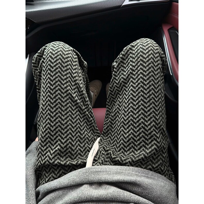 2026春季时尚人字纹肌理感提花大码宽松休闲裤K6704-特P30控65，男装休闲裤，电商A001