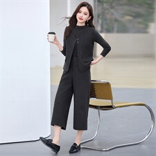 2026春季新款简约时尚休闲女装三件套图片