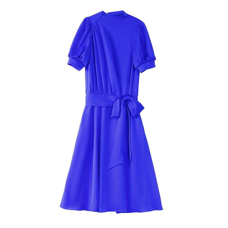 2023年夏季韩版时尚通勤中长款不规则领口修身连衣裙，女装连衣裙，卡杰菲