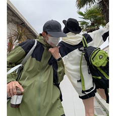 防晒指数UPF50+情侣装夏季新款防晒服宽松撞色拼接外套D313P68，男装防晒衣，电商A335-1（原A458）