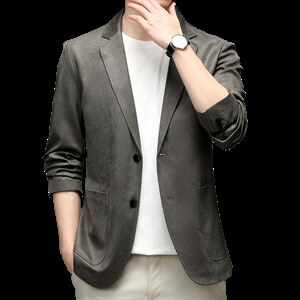 BEA10225钱塘2020-2新款春秋款中年男士休闲百塔简约西服P190图片