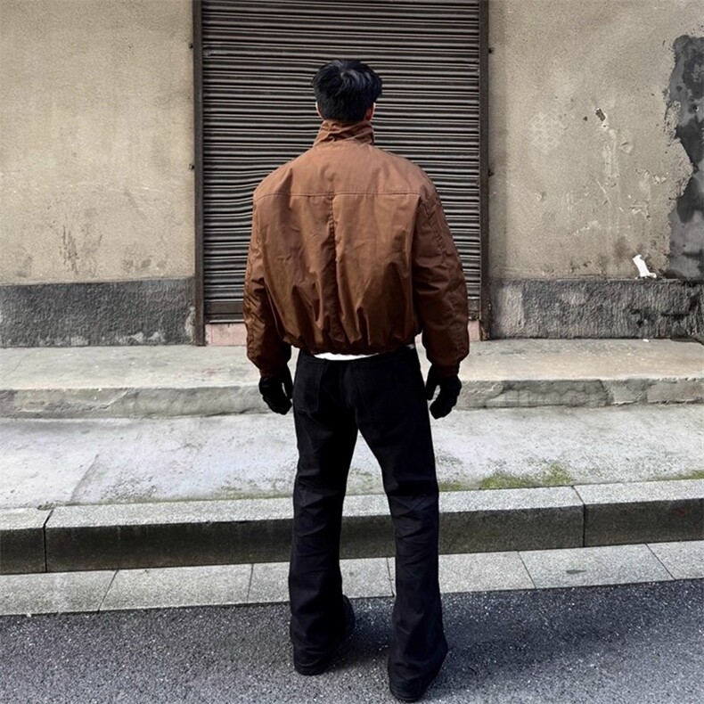 三防加厚棉服男女冬季新款日系复古纯色翻领美拉德古着风棉衣外套,男装棉衣,星座506A