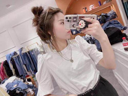 百搭项链短袖，女装，DD+(4F)