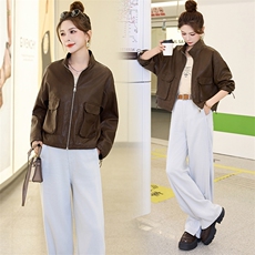 欧货立领皮衣外套女2025春秋新款小个子休闲宽松百搭机车夹克上衣，女装皮衣，跑量工厂店