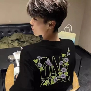 万针全刺绣工艺抖音得物高品质260克重磅纯棉双纱美式高街短袖T恤图片