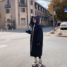 现货主推款东新款韩版宽松贴标连帽棉衣棉服女棉袄厚外套上衣，女装棉衣/棉服，浙宝186
