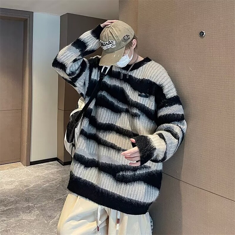 美式圆领毛衣男慵懒风休闲针织衫MY07P45,男装针织衫/毛衣,星座1116-2