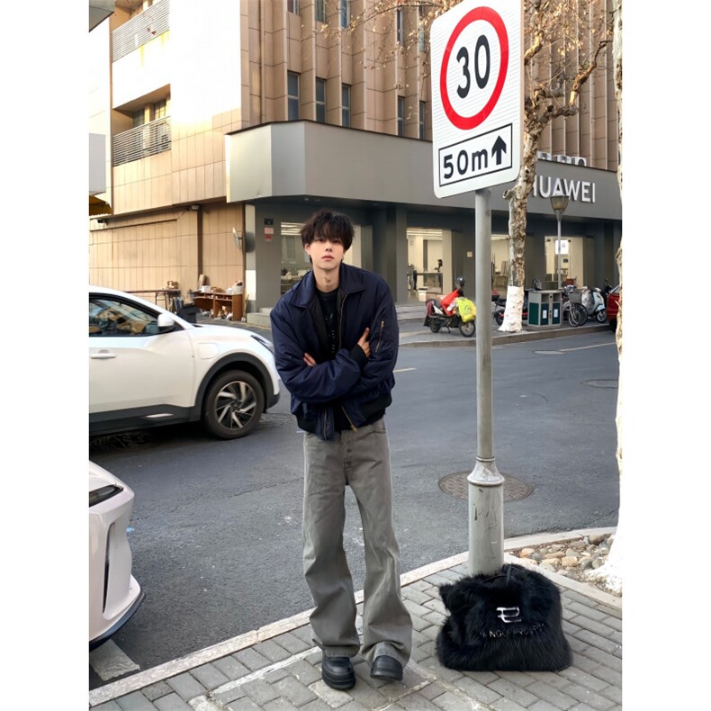 【有货】cleanfit藏青短款外套男美式高街飞行员夹克P15CC-特P55,男装夹克,星座1007（原301D）