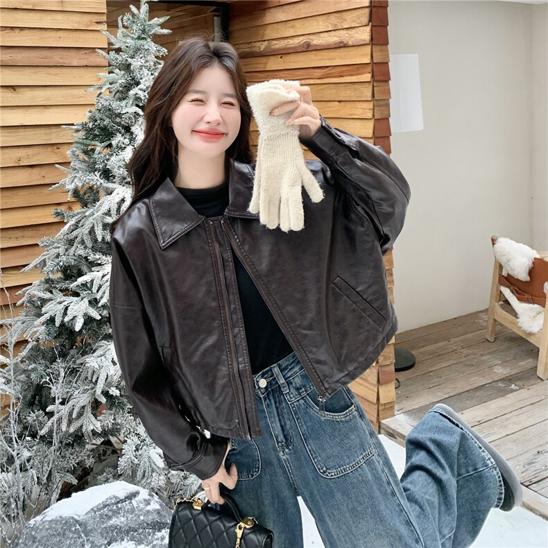 2025冬季皮衣加绒棉服短款RF2C290-6891#-P180-K270,女装皮衣,2C290