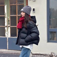 808#原版版型云朵大泡芙连帽加厚短款棉服，女装棉衣/棉服，星座1210-1
