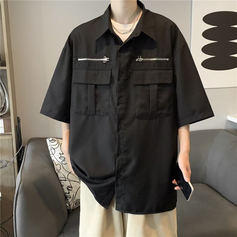 标准衬衫新款时尚潮青春流行简约短袖W2229P40,男装衬衫,星座1116-2