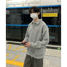 抖音得物高品质印花秋美式高街结构设计POLO翻领卫衣外套AW7701，男装Polo衫，电商A443