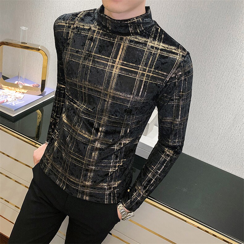 店主风T恤男长袖针织衫英伦风打底网红半高领打底衫A068-XS12-P45,男装T恤,星座419（原A233）