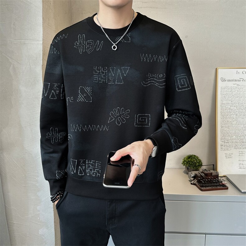 秋季新款圆领卫衣男套头印花帅气百搭上衣服潮流A329-V3331-P85,男装卫衣,电商A329