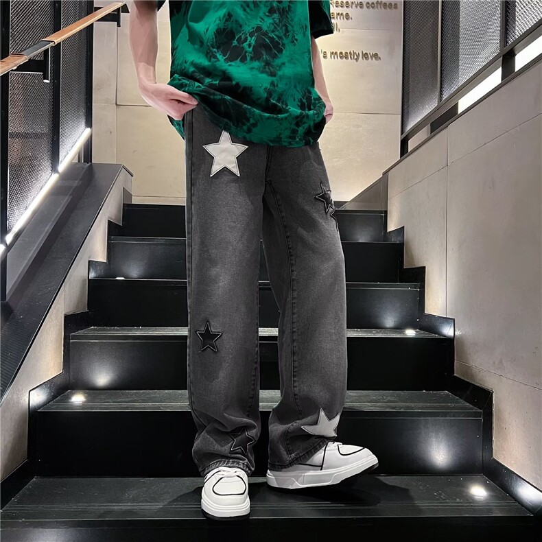 美式牛仔裤男春秋新款休闲直筒裤KJ64P43图片