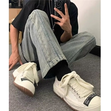 美式复古直筒牛仔裤男女秋冬高街vibe风裤子潮牌宽松WLN802-P43，男装牛仔裤，星座1008
