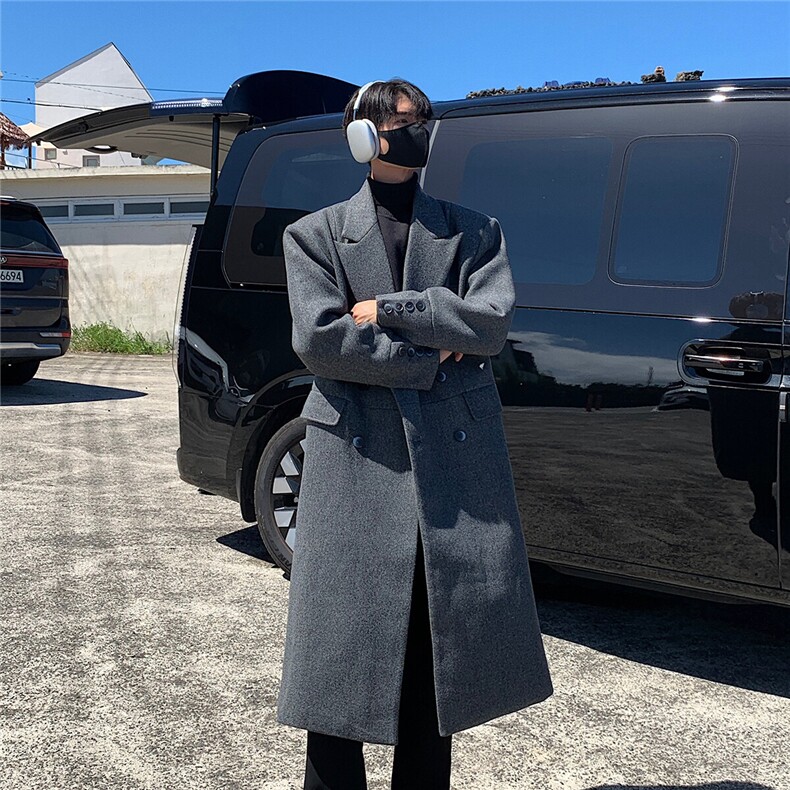 毛呢大衣男中长款宽松过膝呢子风衣外套603-1-DY13-P128控168，男装风衣，星座403（原603-1）