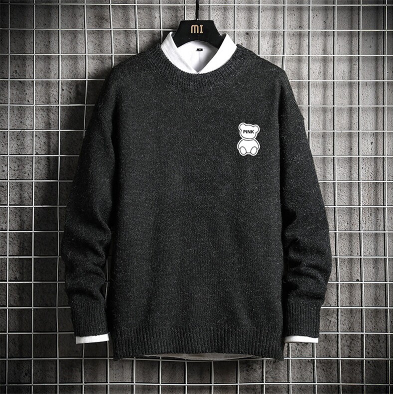 加厚加绒毛衣男大码毛线衣男针织衫M19292-P45加绒款-P65网格,男装针织衫/毛衣,电商A040A