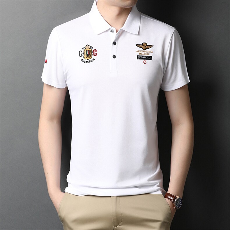 POLO衫男士短袖t恤翻领2023夏季新款潮牌休闲商务男装上衣图片