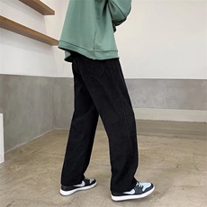 灯芯绒裤子男春秋潮牌宽松直筒休闲裤港风阔腿裤K922-P35加绒43，男装卫衣，星座1008-1
