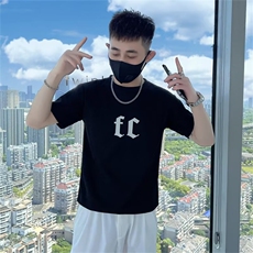 圆领短袖字母印花男夏季薄款新款内搭夏季打底衫T195，男装T恤，星座1116A-2（原606A-1）