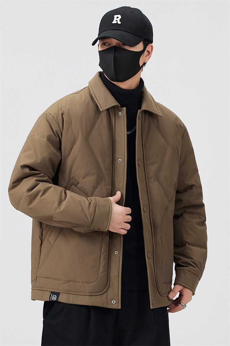 口罩风新标90白鸭绒2025潮流时尚拼接羽绒服男YR6062-P200,男装羽绒服,电商D240-242