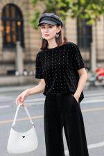 欧货烫钻款精品上衣，三色四码，其它，欧以美