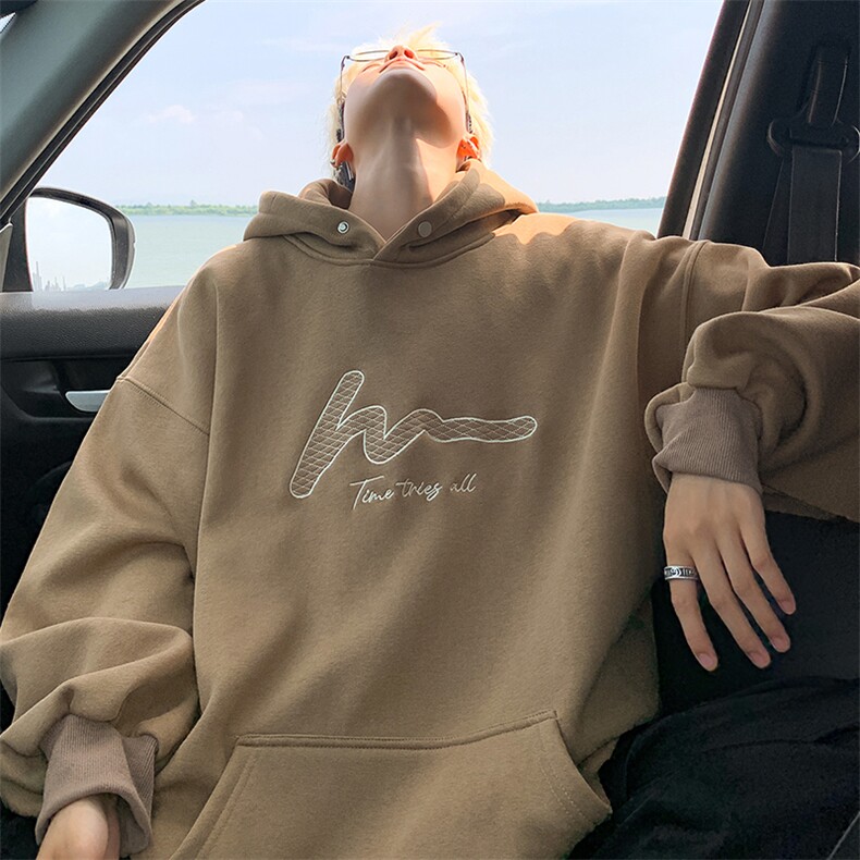 供抖音 人气高品质重磅港风刺绣男连帽卫衣X416B-1-WY975-P55限78图片