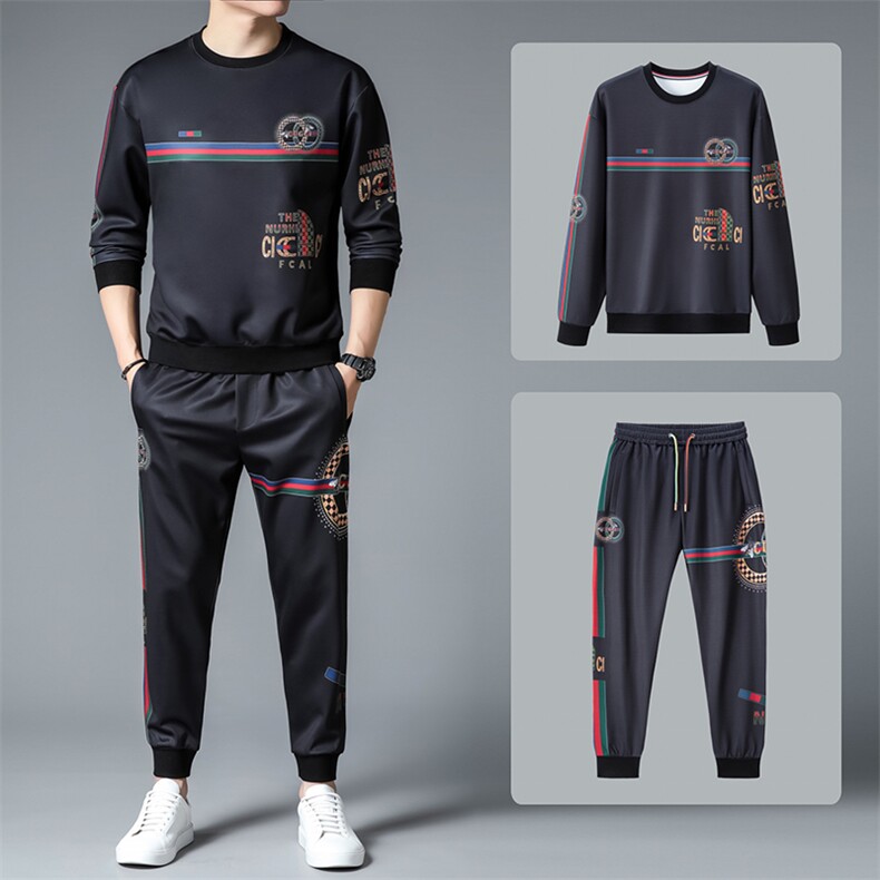 SXL9619秋季2023年新款男士长袖长裤修身休闲时尚卫衣套装P155,男装休闲套装,电商B360