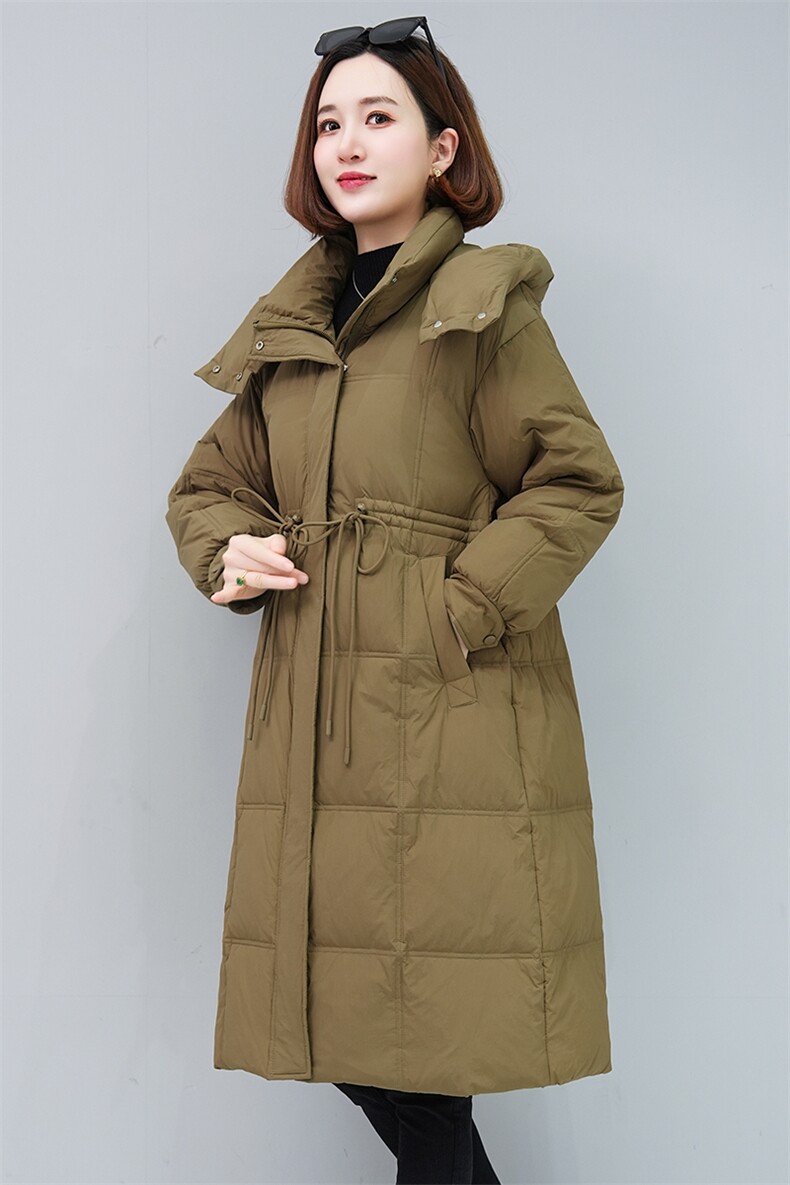 时尚中长款羽绒服女冬季新款保暖显瘦外套,女装羽绒服,姿萝菲