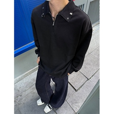 JY308-P42美式复古宽松半拉链卫衣，男装卫衣，星座1501-3