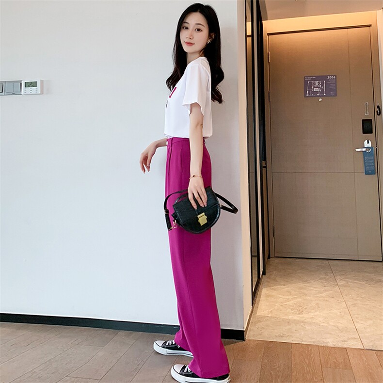 夏季2022新款高级感女装短袖上衣桔梗两件套装休闲御姐轻熟风港味,女装套装/套裙,梦懿尔