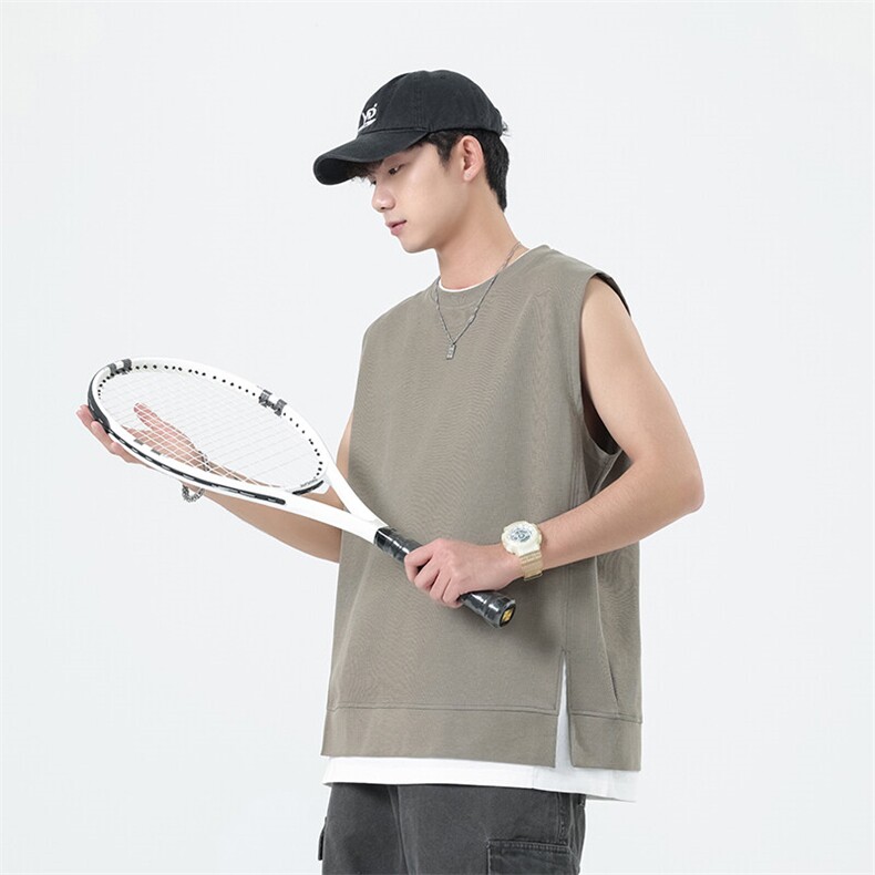 无袖背心男士2025夏季薄款潮流ins假两件宽松复古打底上衣TX302,男装背心/马甲,星座1109