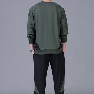 运动套装中年男士2023春季套头衫卫衣长裤卫裤休闲服装跑步两件套图片