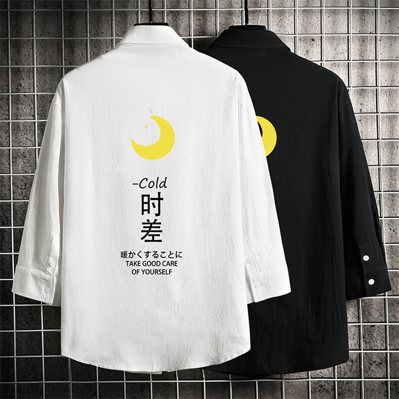 QC58047-P45亚七分袖衬衫男大码五分袖衬衣男短袖网格挂拍,男装衬衫,电商A040A