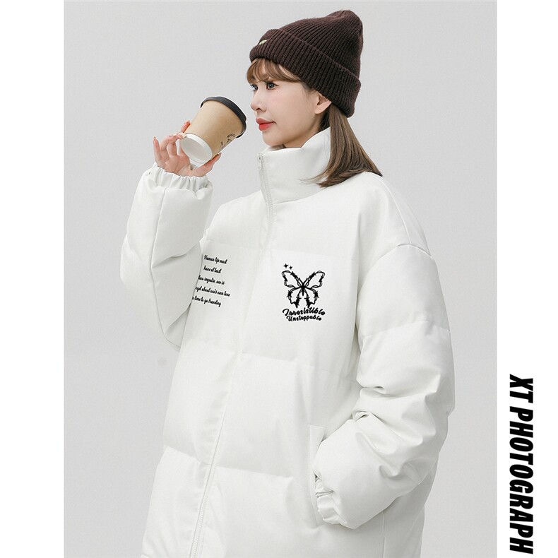 中性风23冬季时尚百搭立领PU皮棉服外套MY6459P115控158,男装棉衣,电商A268