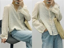 春夏新款v领泡泡百搭小衫，其它，戈依绣