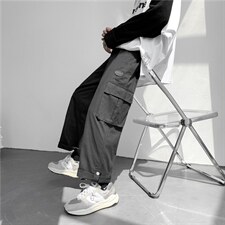 2021新款夏休闲九分裤垂坠感工装裤休闲港风直筒裤现货K639-P30，男装休闲裤，星座512-4