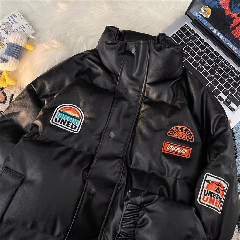 PU皮全刺绣新款棉衣男冬季棉袄外套韩版潮流面包服YM01P98，男装棉衣，星座1116-2