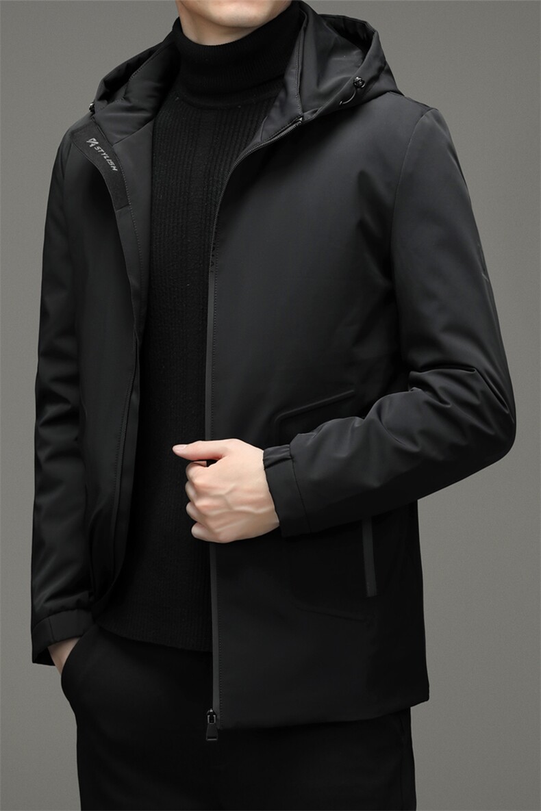 S827钱塘2020-2中年男士冬季厚款商务休闲连帽简约羽绒服P238,男装羽绒服,钱塘207-2
